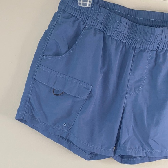 Women's Relaxed Fit Blue Cargo Shorts - Picture 2 of 10